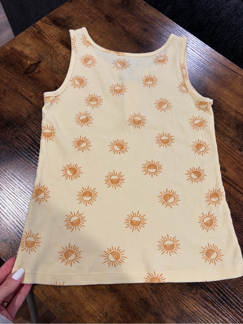 Thereabouts Sun Print Ribbed Tank Top - Yellow - Picture 4 of 4